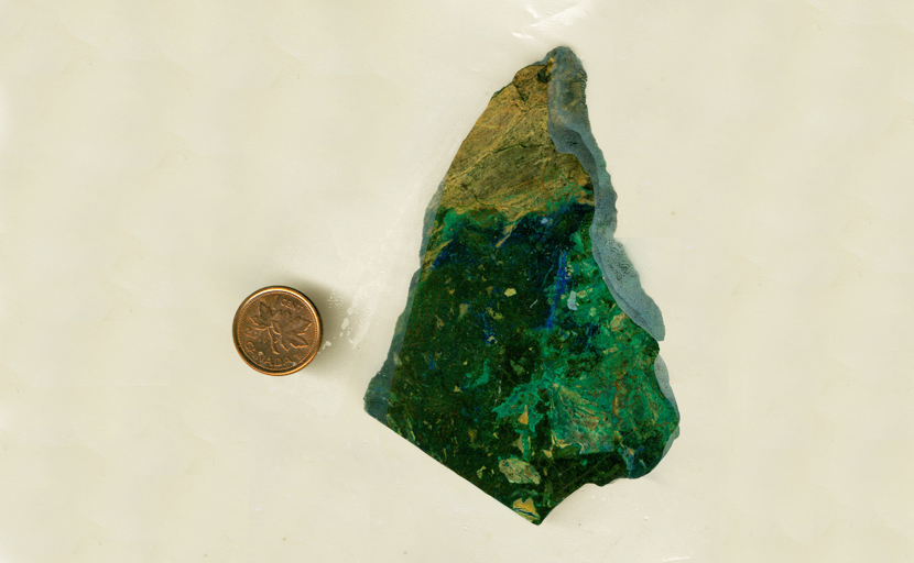 Blue, green and black Cuprodolomite slab.