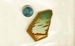 Slab of blue, green, red, yellow and brown Owyhee Picture Jasper, a complex desert scene.