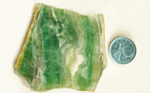 Strong translucent green stripes in a slab of Fluorite from Colorado.
