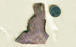 Strong purple lace and fortification patterns in a slab of Royal Aztec Agate from Mexico!