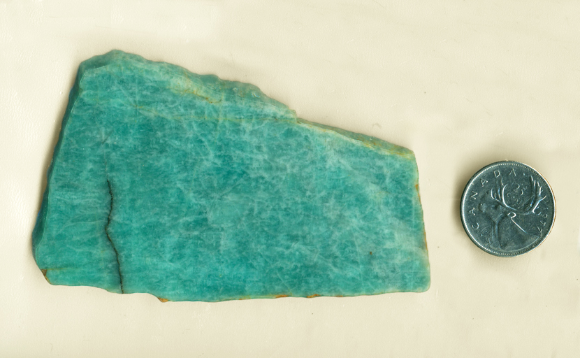 Cool, sea-green slab of Amazonite from Africa.