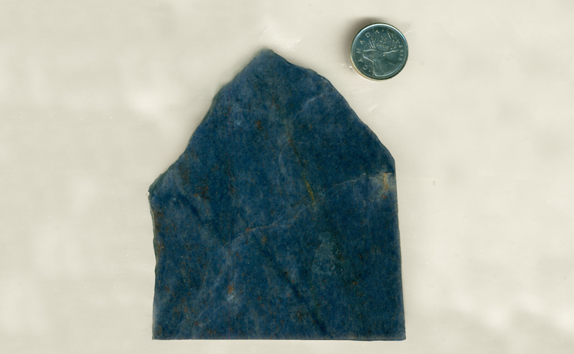 Blue mottled Aventurine slab from India, with details of other colors spread through it.