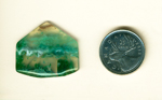 Freeform green and blue patterned cabochon of Malachite in Gem Silica, from the Inspiration Mine in Globe County, Arizona.