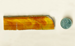 Red and gold slab of Tiger's-eye, with chatoyancy all across its length.