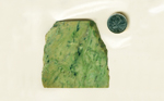 Slab of Jade from California, with streaks of bright green and bluish-green across a green background!